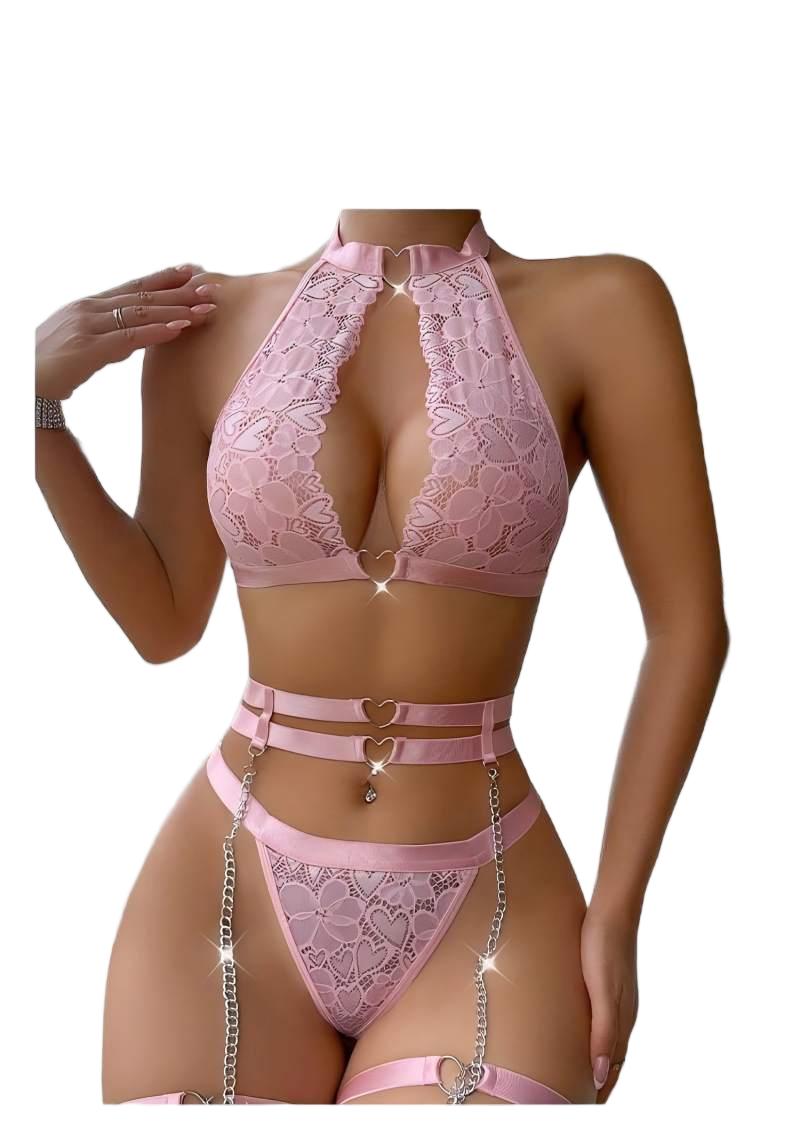 Lace Bralette Set - طقم لانجري مثير من الدانتيل بتصميم